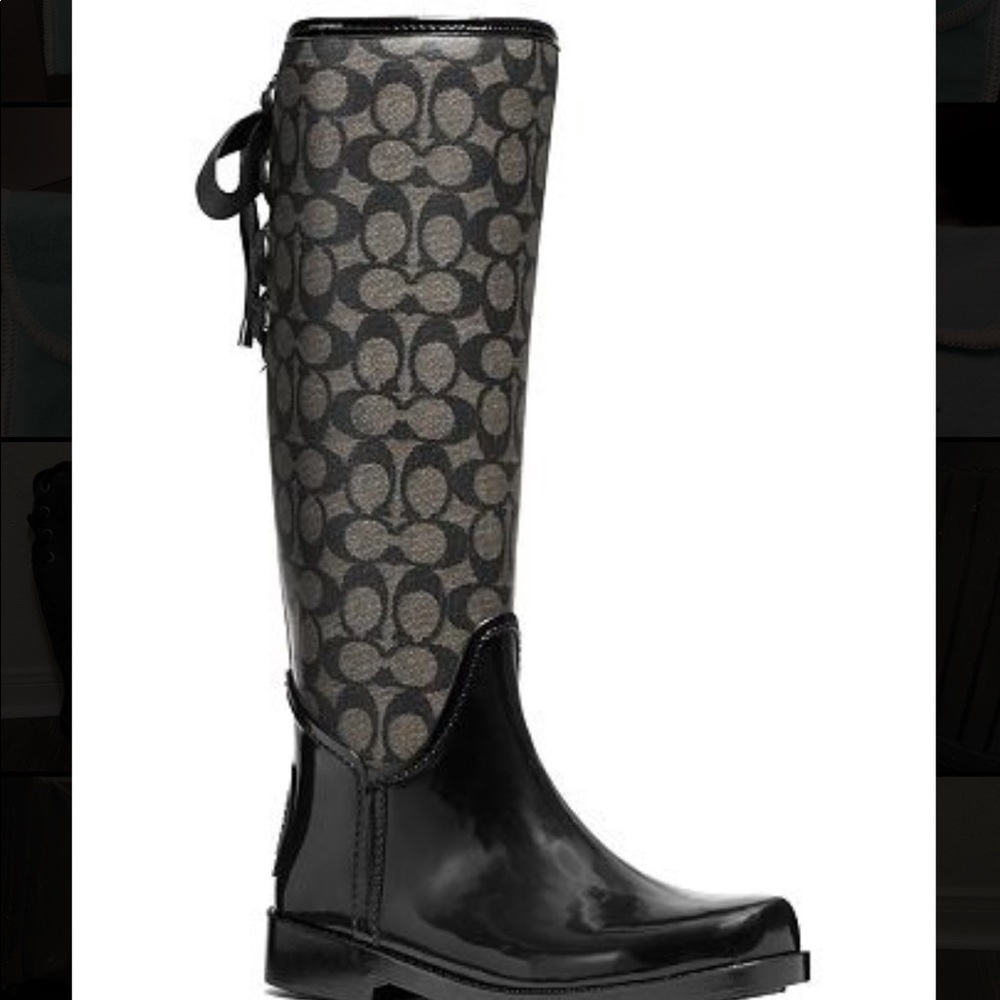 Coach Tristee Logo Lace Up Rain Boots